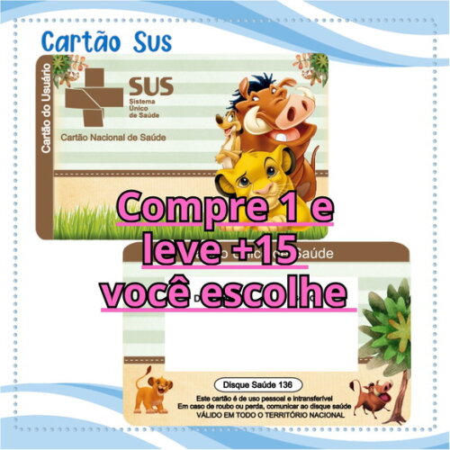 Arquivo Digital Cartão Sus o Rei Leão #2099