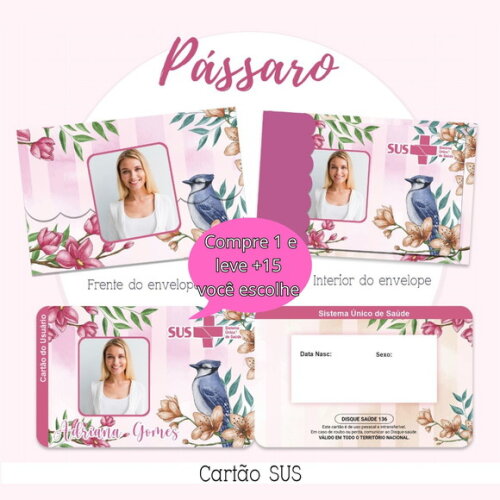 Arquivo Digital Cartão Sus Pássaro #2160