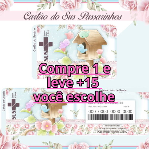 Arquivo Digital Cartão Sus Passarinhos #998