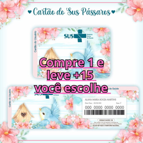 Arquivo Digital Cartão Sus Pássaros #948