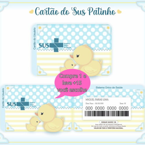 Arquivo Digital Cartão Sus Patinho #946