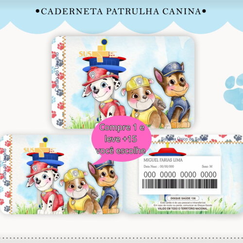 Arquivo Digital Cartão Sus Patrulha Canina #994