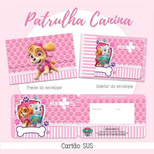 Arquivo Digital Cartão Sus Patrulha Canina Menina #2162