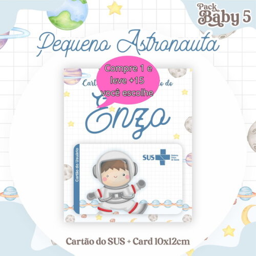 Arquivo Digital Cartão Sus Pequeno Astronauta #2246