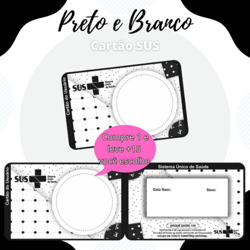 Arquivo Digital Cartão Sus Preto e Branco #1872
