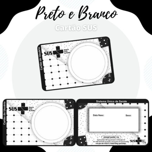 Arquivo Digital Cartão Sus Preto e Branco #1872