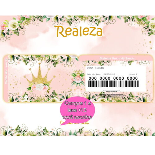 Arquivo Digital Cartão Sus Princesa Coroa #5336