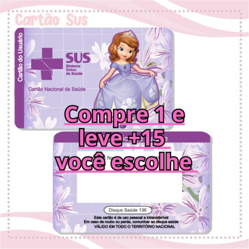 Arquivo Digital Cartão Sus Princesa Sofia #2104