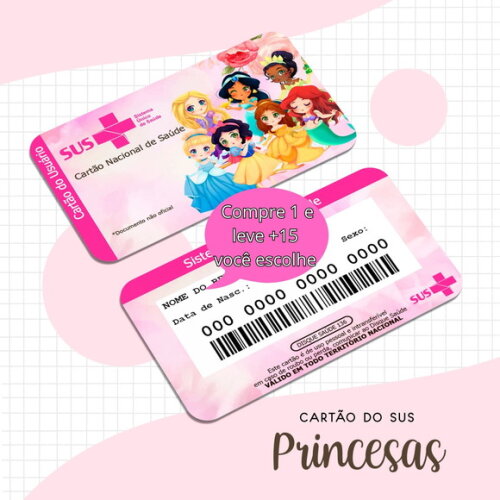 Arquivo Digital Cartão Sus Princesas #1689