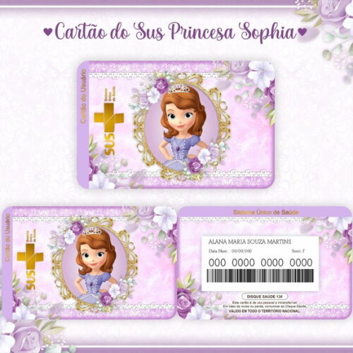 Arquivo Digital Cartão Sus Princesa Sofia #944