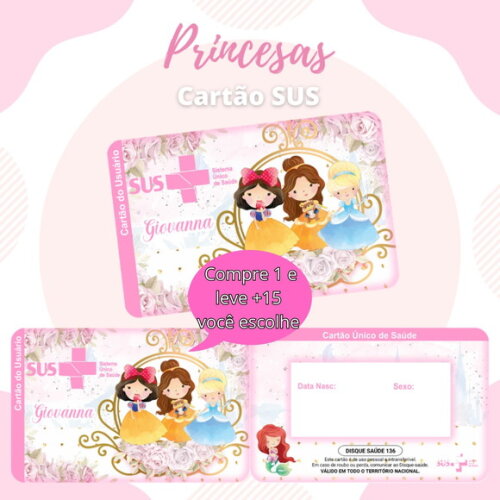 Arquivo Digital Cartão Sus Princesas #578
