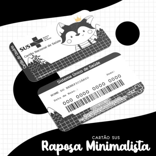 Arquivo Digital Cartão Sus Raposa Minimalista #1690