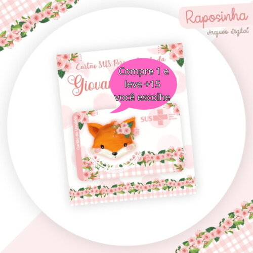 Arquivo Digital Cartão Sus Raposinha Menina #2265