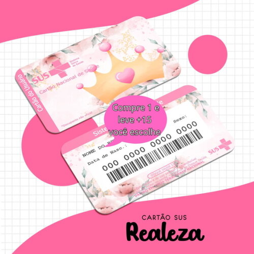 Arquivo Digital Cartão Sus Realeza Menina #1691