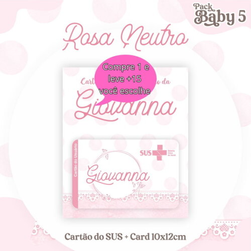 Arquivo Digital Cartão Sus Rosa Neutro #2247