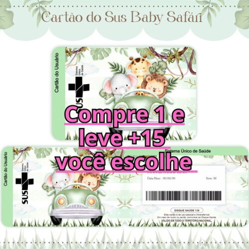 Arquivo Digital Cartão Sus Safari Baby #1615