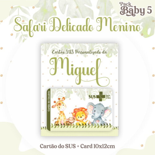 Arquivo Digital Cartão Sus Safari Delicado Menino #2249