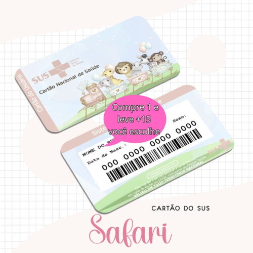 Arquivo Digital Cartão Sus Safari Trenzinho #1694
