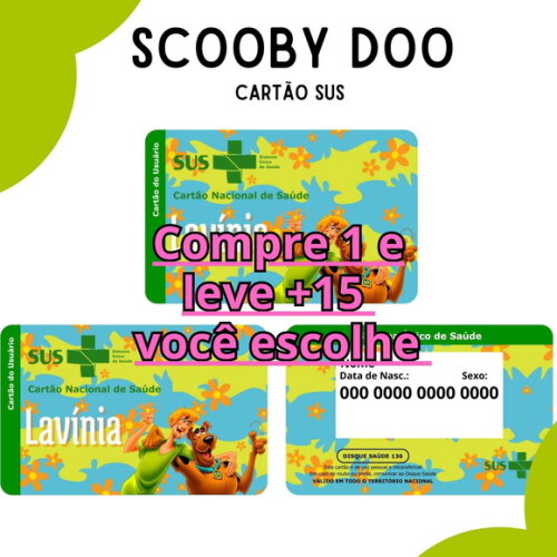 Arquivo Digital Cartão Sus Scooby Doo #3056