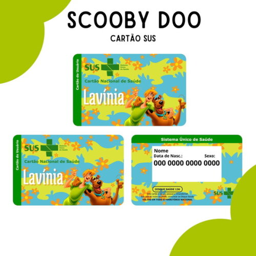 Arquivo Digital Cartão Sus Scooby Doo #3056