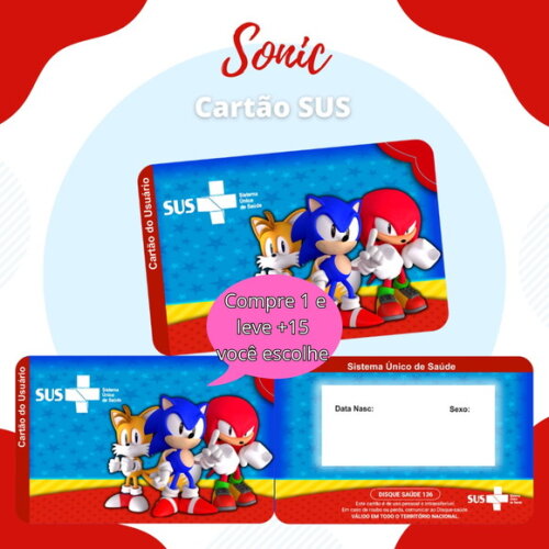 Arquivo Digital Cartão Sus Sonic #1865