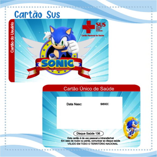 Arquivo Digital Cartão Sus Sonic #2106