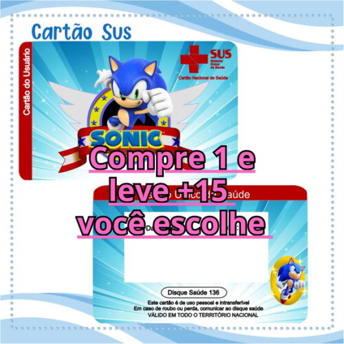 Arquivo Digital Cartão Sus Sonic #2106