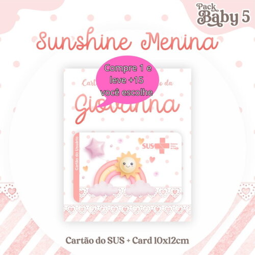 Arquivo Digital Cartão Sus Sunshine Menina #2251