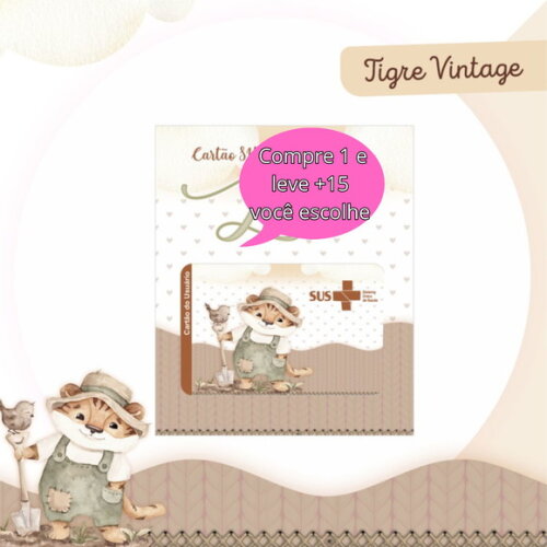 Arquivo Digital Cartão Sus Tigre Vintage #2260