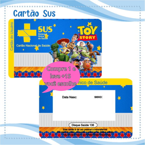 Arquivo Digital Cartão Sus Toy Story #2112