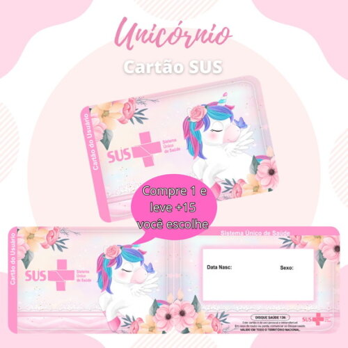 Arquivo Digital Cartão Sus Unicórnio #1864