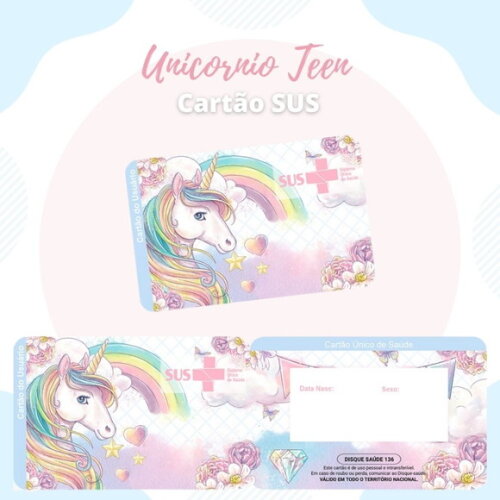 Arquivo Digital Cartão Sus Unicórnio Teen #1863