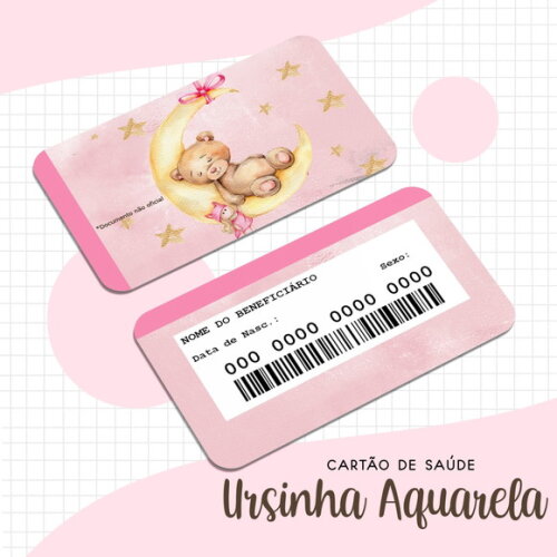 Arquivo Digital Cartão Sus Ursinha Aquarela #1702