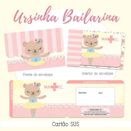 Arquivo Digital Cartão Sus Ursinha Bailarina #2114