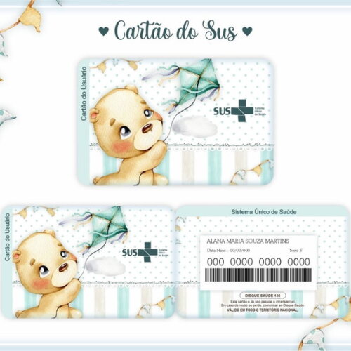Arquivo Digital Cartão Sus Ursinho #989