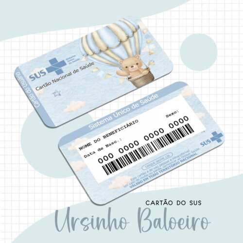 Arquivo Digital Cartão Sus Ursinho Baloeiro #1705