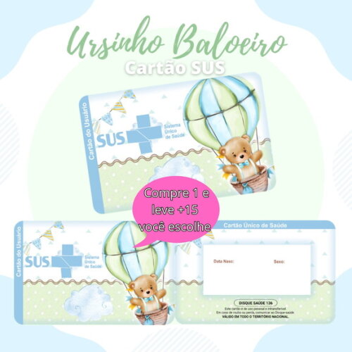 Arquivo Digital Cartão Sus Ursinho Baloeiro #555
