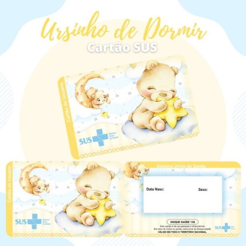 Arquivo Digital Cartão Sus Ursinho de Dormir #1905