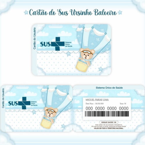 Arquivo Digital Cartão Sus Ursinho Baloeiro #961