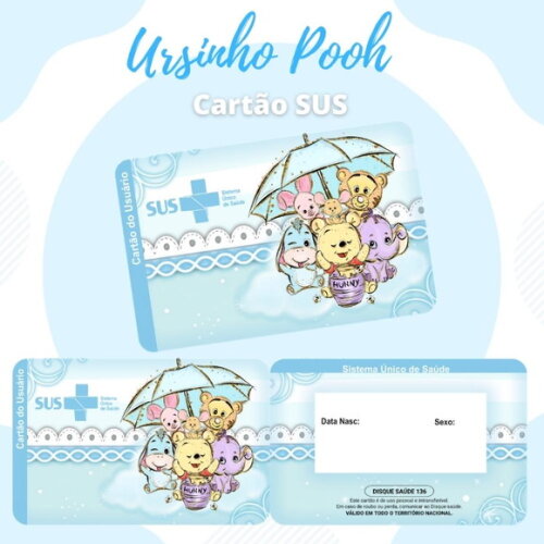 Arquivo Digital Cartão Sus Ursinho Pooh #554