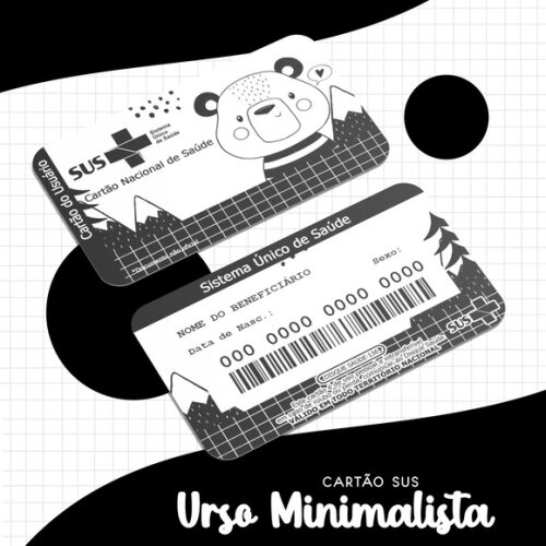 Arquivo Digital Cartão Sus Urso Minimalista #1703