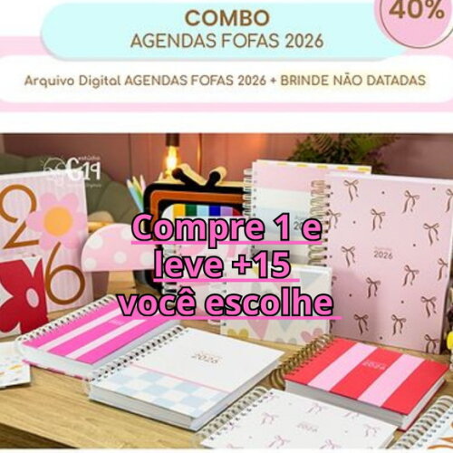 Arquivo Digital Combo Agendas Fofas 2026 #6901