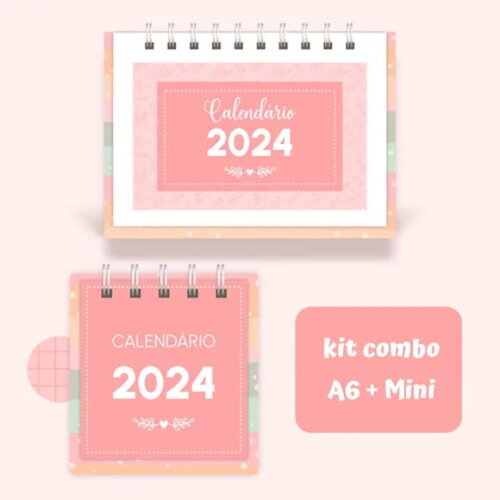 Arquivo Digital Combo Calendário de Mesa Mini +a6 2024 #2297
