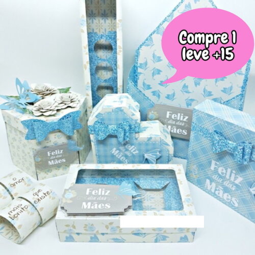 Arquivo Digital Combo Caixas Dia das Mães - Azul #169