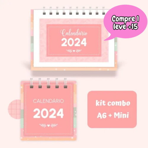 Arquivo Digital Combo Calendário de Mesa Mini +a6 2024 #2297