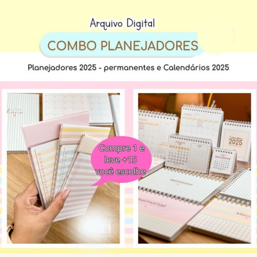 Arquivo Digital Combo Planejadores e Calendários 2025 #5437