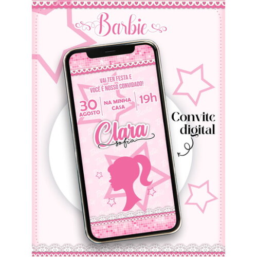 Arquivo Digital Convite Digital Barbie #2175