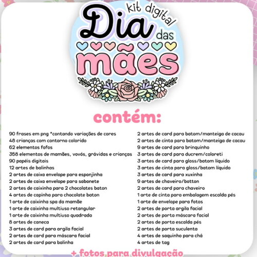 Arquivo Digital Dia das Mães com Mas 720 Arquivos 2023 #531