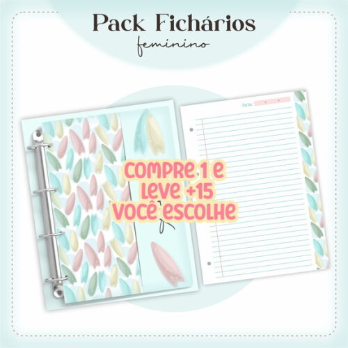 Arquivo Digital Encadernação Fichário Feminino #3671