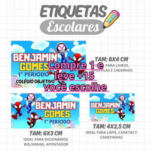 Arquivo Digital Etiqueta Escolar Spidey e os Amigos #1980